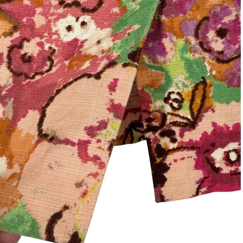 J.Crew Womens Watercolor Floral Pencil Skirt Cotton Sz 6 Preppy Feminine Office